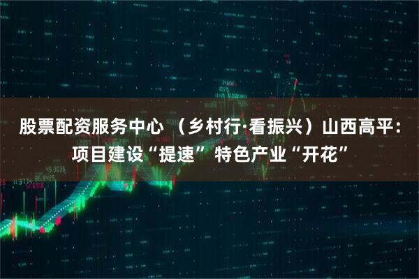 股票配资服务中心 （乡村行·看振兴）山西高平：项目建设“提速” 特色产业“开花”