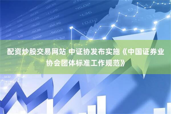 配资炒股交易网站 中证协发布实施《中国证券业协会团体标准工作规范》