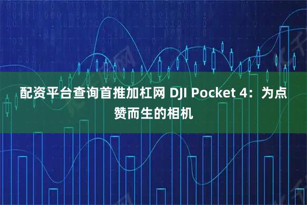 配资平台查询首推加杠网 DJI Pocket 4：为点赞而生的相机